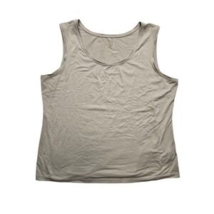 212 Collection Tank Top Scoop Neck Stretch Layering Shell Taupe Beige Womens XL